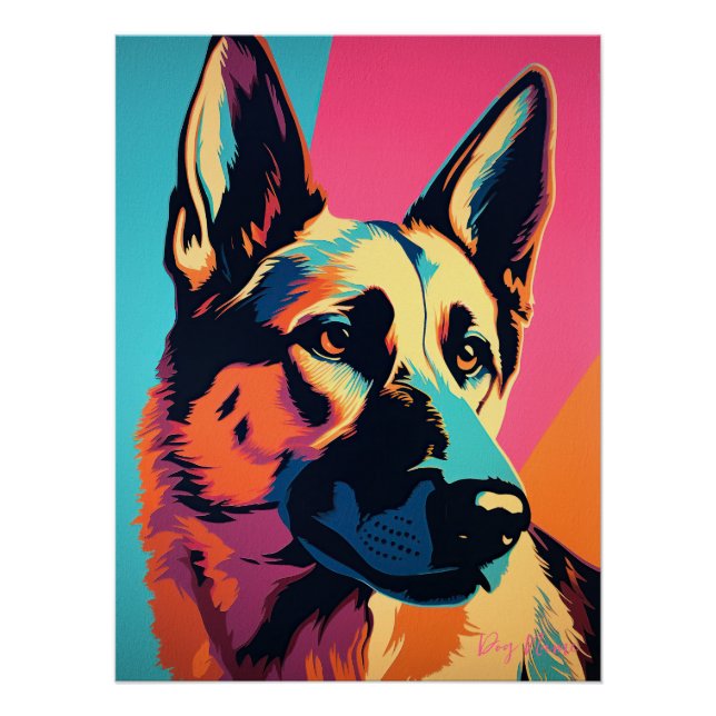 German Shepherd Dog 001 - Bruno Pokopen Poster (Front)