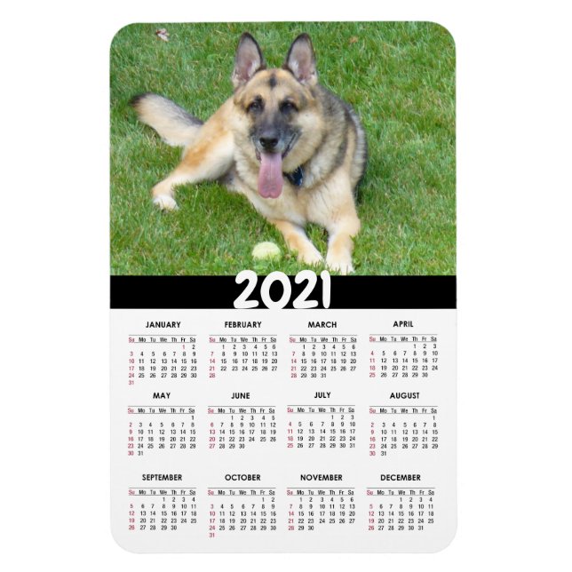 German Shepherd Dog | 2021 Custom Calendar Magnet (Vertical)