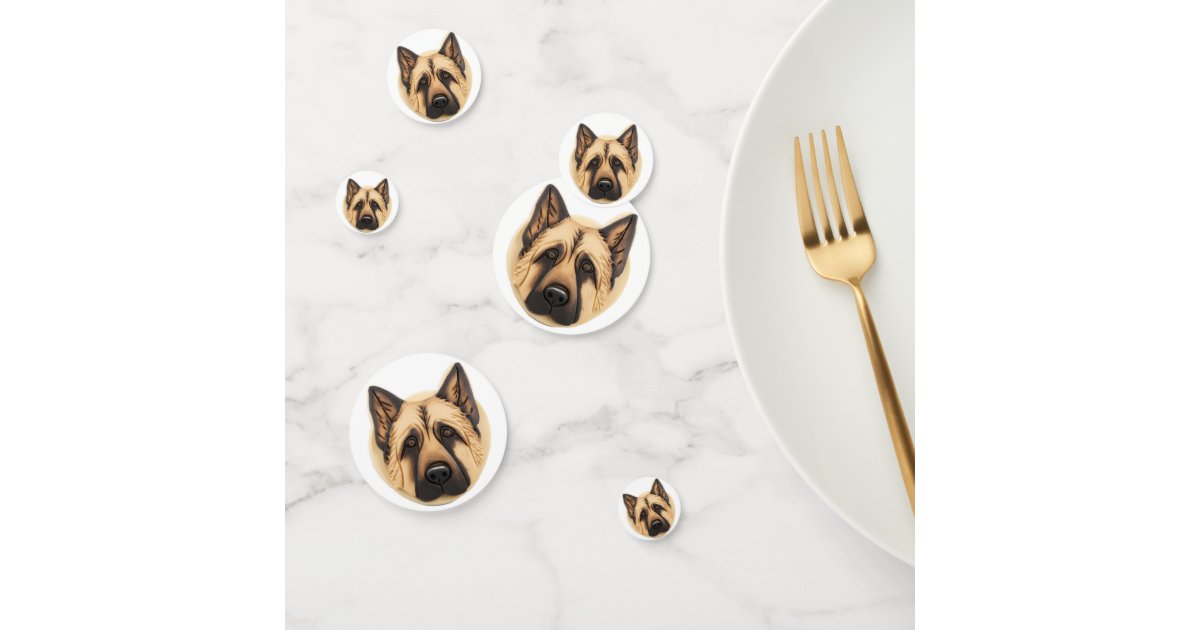 German Shepherd Dog 3D Inspired Confetti Zazzle