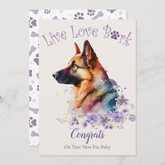 German Shepherd Dog Adoption, Gotcha Day Card (Front/Back)