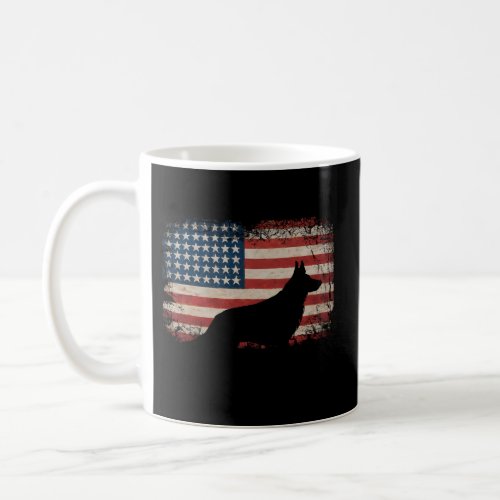 German Shepherd Dog American Flag Coffee Mug