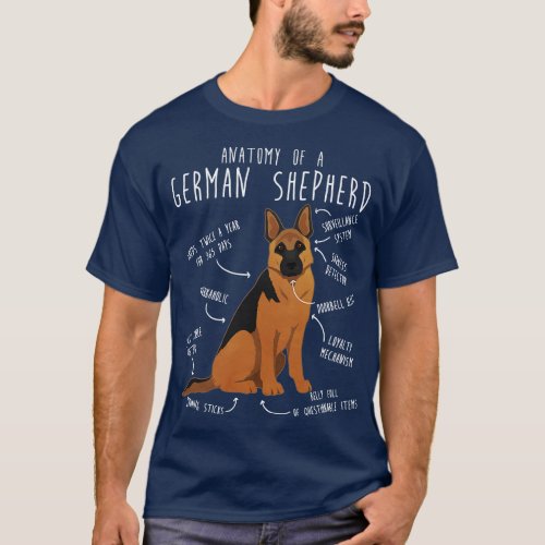 German Shepherd Dog Anatomy 1 T_Shirt