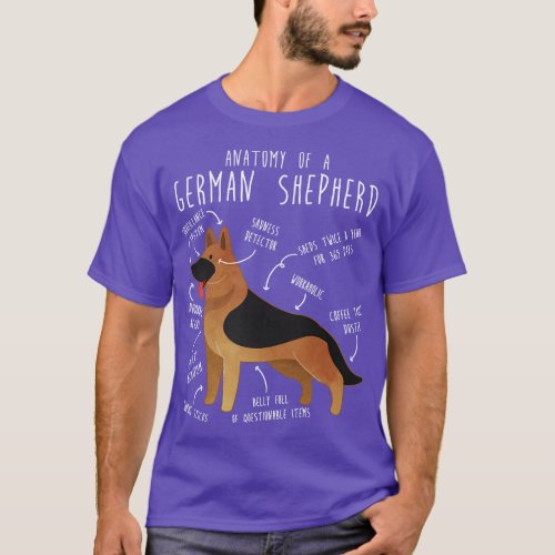 German Shepherd Dog Anatomy 2 T_Shirt