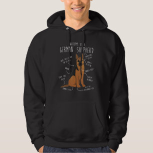 German Shepherd Dog Anatomy Cute Pet Dog Mom Dog Hoodie