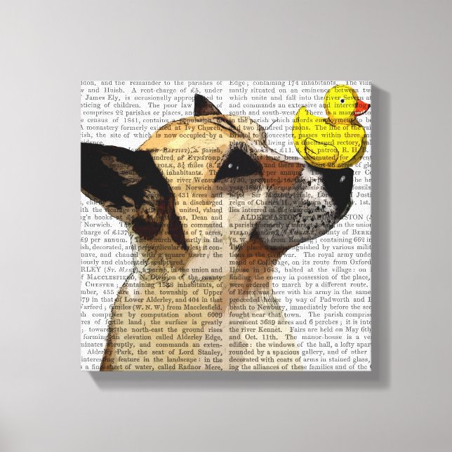 German Shepherd Dog and Duck Canvas Print (Front)