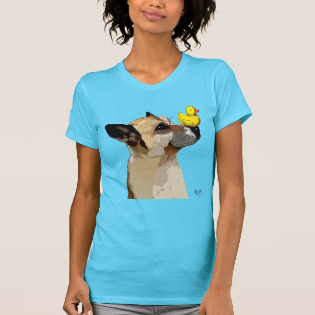 German Shepherd Dog and Duck T-Shirt (Front)
