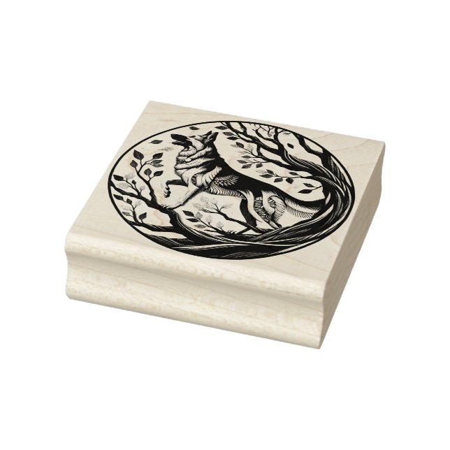 German Shepherd Dog Art flora german shepherds dog Rubber Stamp (Stamp)
