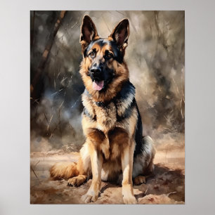 German Shepherd Dog Art Print Poster