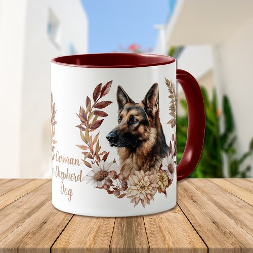 German Shepherd Dog Autumn Wreath Mug