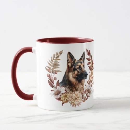 German Shepherd Dog Autumn Wreath Mug