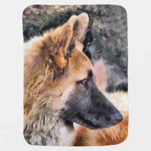 GERMAN SHEPHERD DOG BABY BLANKET