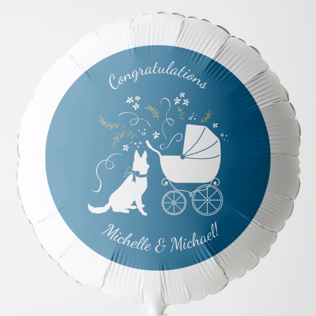 German Shepherd Dog Baby Shower Balloon (Front)