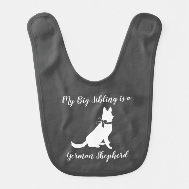German Shepherd Dog Baby Shower Bib (Front)