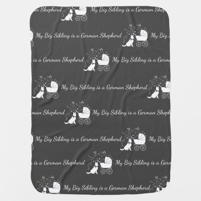 German Shepherd Dog Baby Shower Blanket (Front)