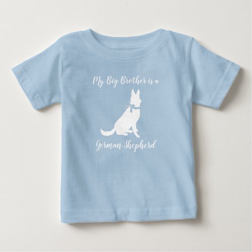 German Shepherd Dog Baby Shower Blue Boy Baby T_Shirt