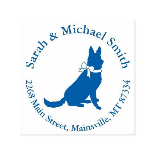 German Shepherd Dog Baby Shower Blue Boy Self_inking Stamp