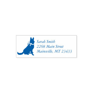 German Shepherd Dog Baby Shower Blue Boy Self-inking Stamp