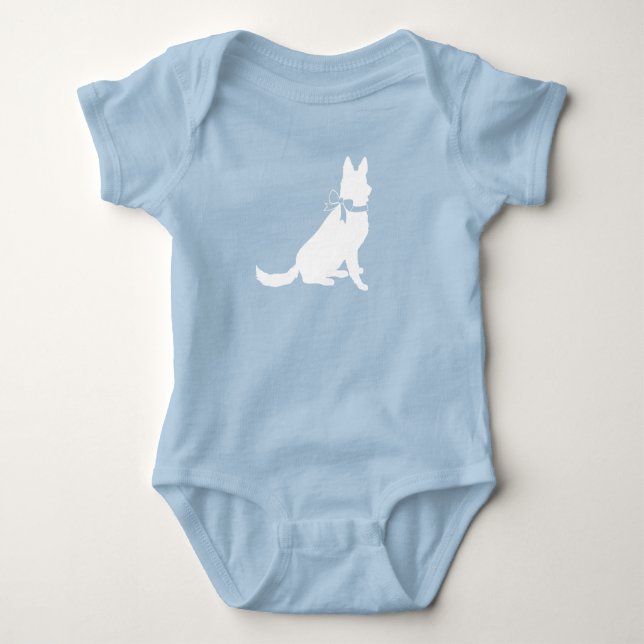 German Shepherd Dog Baby Shower Bodysuit (Front)
