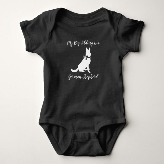German Shepherd Dog Baby Shower Genderless Baby Bodysuit (Front)