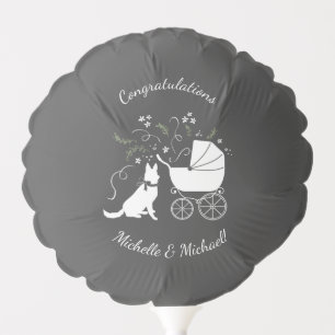 German Shepherd Dog Baby Shower Genderless Balloon