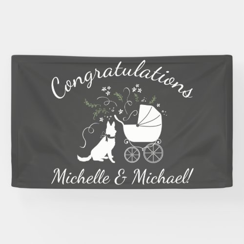 German Shepherd Dog Baby Shower Genderless Banner