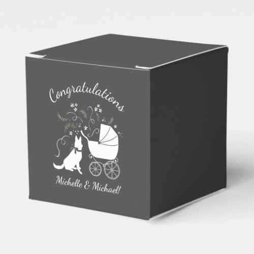 German Shepherd Dog Baby Shower Genderless Favor Boxes