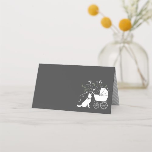 German Shepherd Dog Baby Shower Genderless Place Card