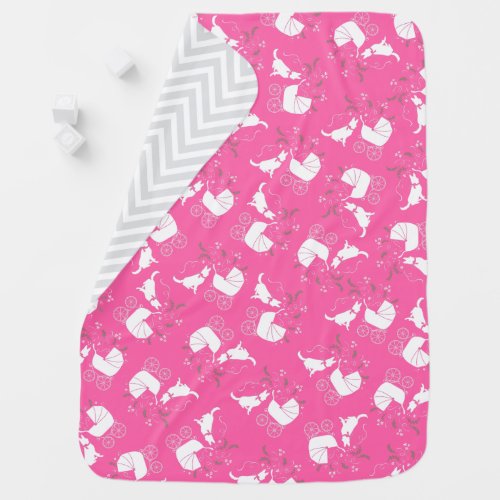 German Shepherd Dog Baby Shower Pink Girl Baby Blanket