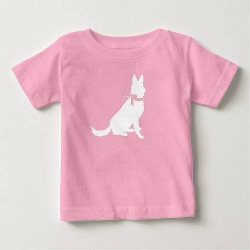 German Shepherd Dog Baby Shower Pink Girl Baby T_Shirt