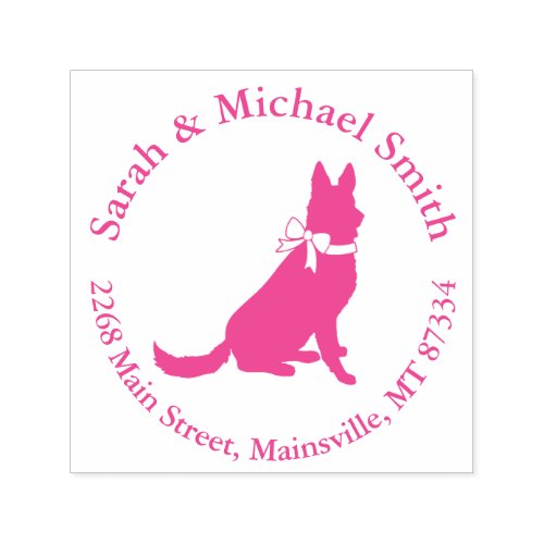 German Shepherd Dog Baby Shower Pink Girl Self_inking Stamp