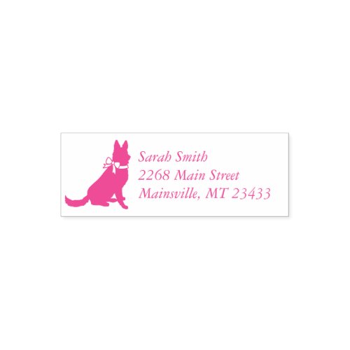 German Shepherd Dog Baby Shower Pink Girl Self_inking Stamp