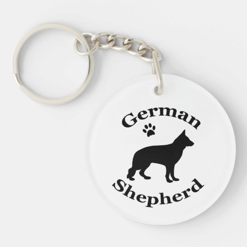 German Shepherd dog beautiful black silhouette Keychain