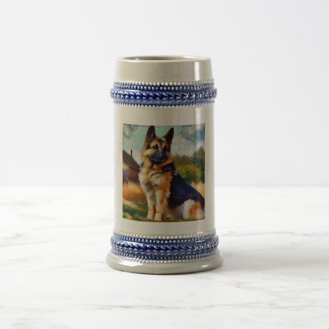 German Shepherd Dog Beer Stein (Center)