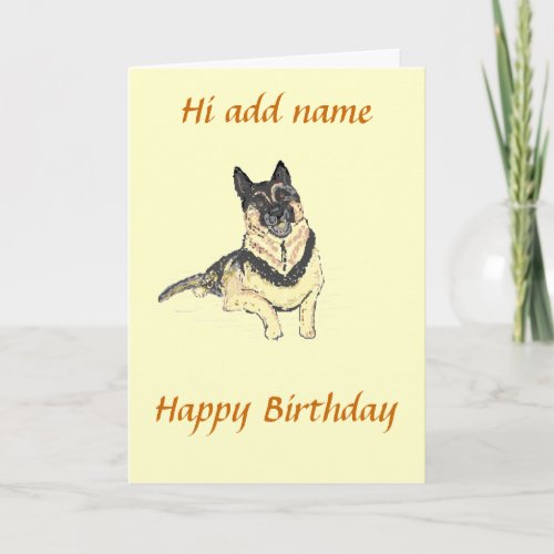 German Shepherd Dog birthday card