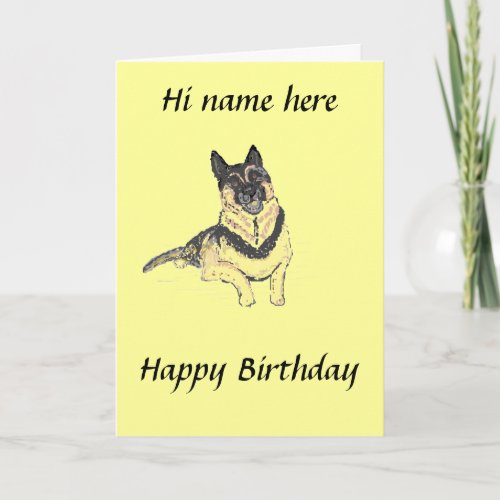 German Shepherd Dog birthday card