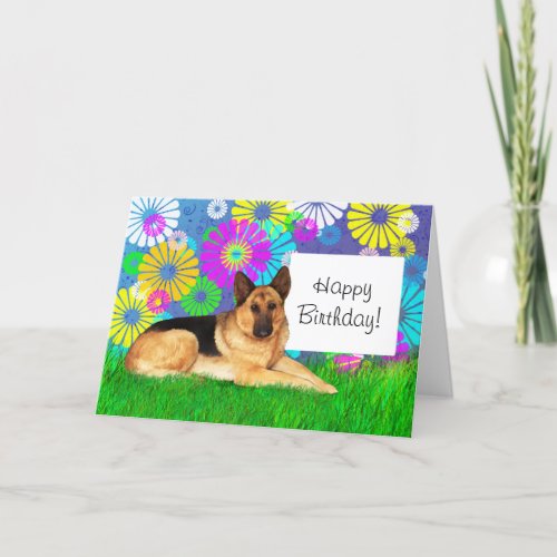 German Shepherd Dog Birthday Day Card