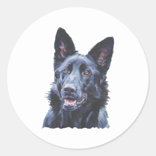 german shepherd dog black classic round sticker