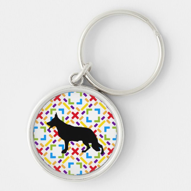 German Shepherd Dog black Keychain (Front)