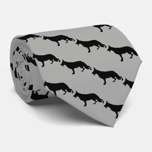 German Shepherd Dog black Neck Tie