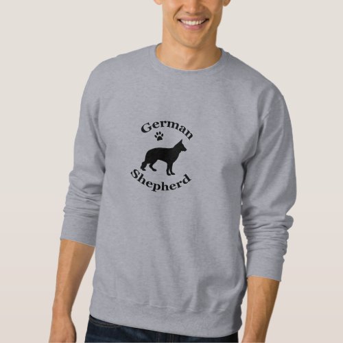 german shepherd dog black silhouette sweatshirt