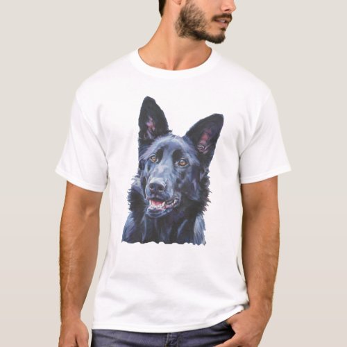 german shepherd dog black T_Shirt