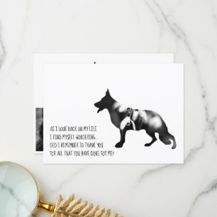 German Shepherd dog Black Thank You Card