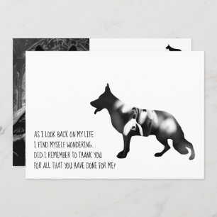 German Shepherd dog Black Thank You Card