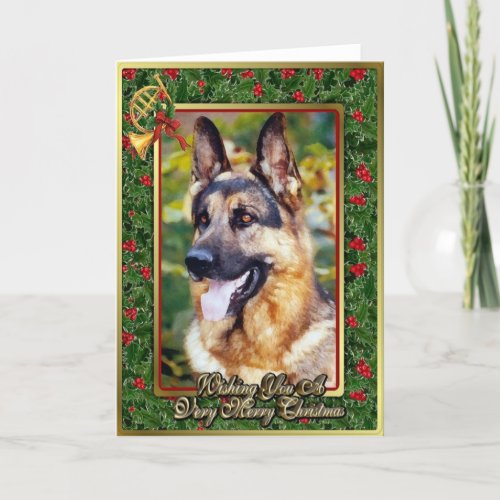 German Shepherd Dog Blank Christmas Card