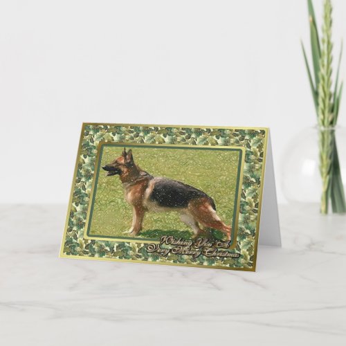 German Shepherd Dog Blank Christmas Card