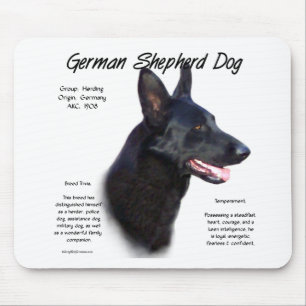 German Shepherd Dog (blk) History Design Mouse Pad