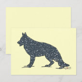 German Shepherd Dog + Blue Hearts Flat Note Cards (Front/Back)