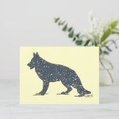German Shepherd Dog + Blue Hearts Flat Note Cards (Standing Front)