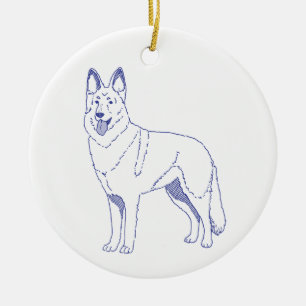 German Shepherd Dog breed Ceramic Ornament