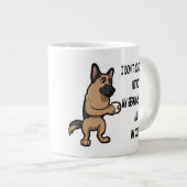German Shepherd Dog Breed & Coffee In The Mornings Giant Coffee Mug (Front Right)
